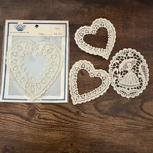 Vintage Heart Lace Patches Elegant Lace Heart Appliques Prairie Twee Cottagecore
